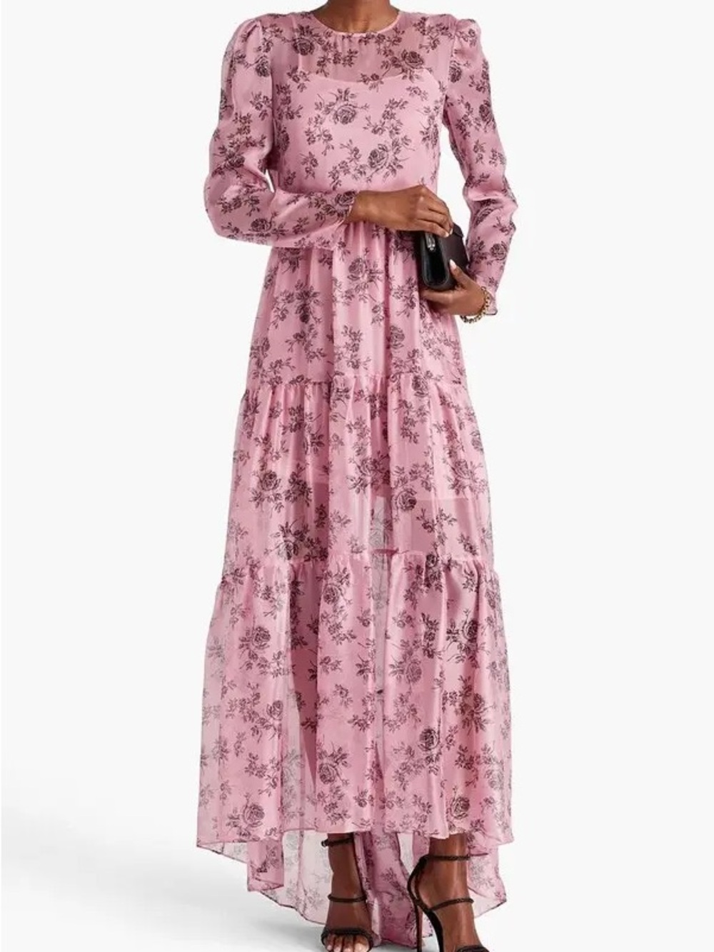Philosophy di Lorenzo Serafini Pink Floral Tiered Maxi Dress - Picture 1 of 6
